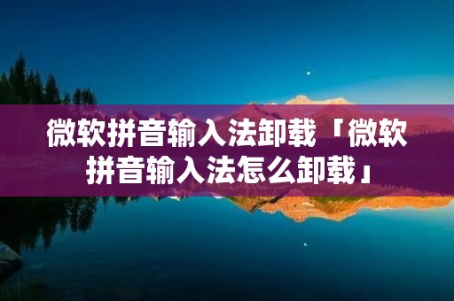 微软拼音输入法卸载「微软拼音输入法怎么卸载」