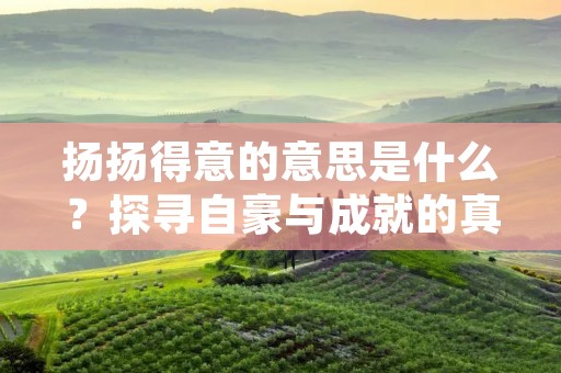 扬扬得意的意思是什么?探寻自豪与成就的真谛