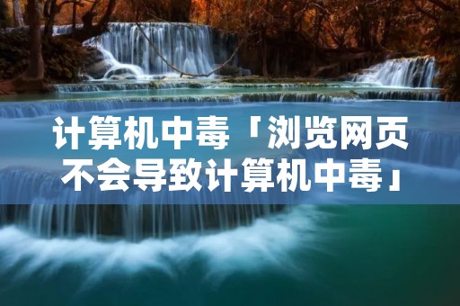 计算机中毒「浏览网页不会导致计算机中毒」 计算机中毒「浏览网页不会导致计算机中毒」