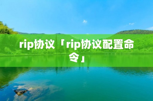 rip协议「rip协议配置命令」
