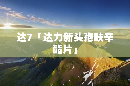 达7「达力新头孢呋辛酯片」