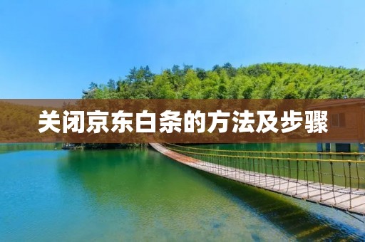 关闭京东白条的方法及步骤