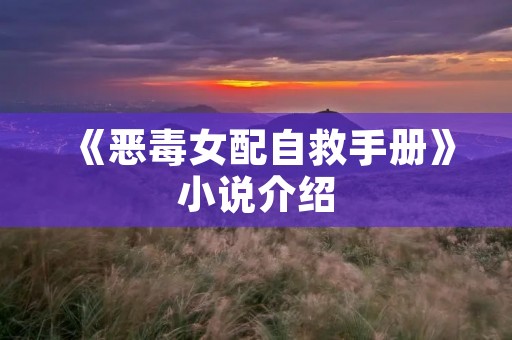 《恶毒女配自救手册》小说介绍 《恶毒女配自救手册》小说介绍