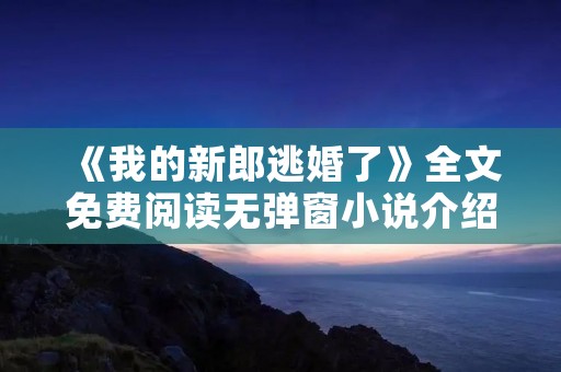 《我的新郎逃婚了》全文免费阅读无弹窗小说介绍