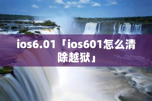 ios6.01「ios601怎么清除越狱」