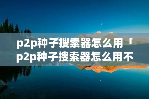 p2p种子搜索器怎么用「p2p种子搜索器怎么用不了」 p2p种子搜索器怎么用「p2p种子搜索器怎么用不了」