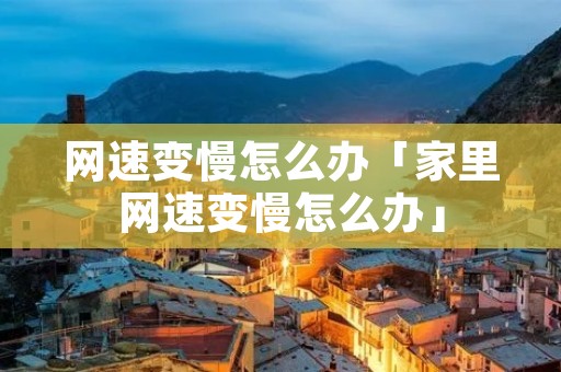网速变慢怎么办「家里网速变慢怎么办」