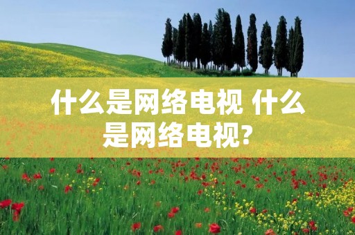 什么是网络电视 什么是网络电视?