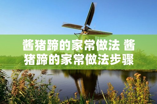 酱猪蹄的家常做法 酱猪蹄的家常做法步骤