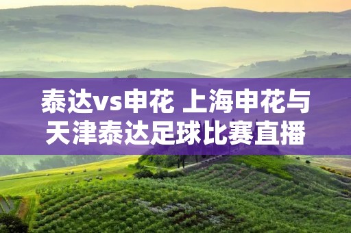 泰达vs申花 上海申花与天津泰达足球比赛直播频道 泰达vs申花 上海申花与天津泰达足球比赛直播频道