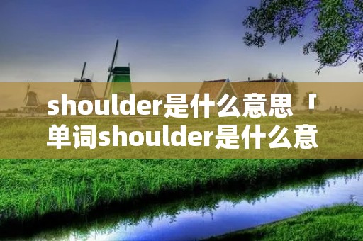 shoulder是什么意思「单词shoulder是什么意思」
