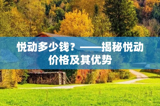 悦动多少钱？——揭秘悦动价格及其优势