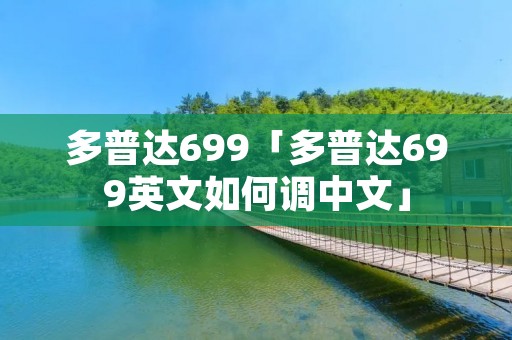 多普达699「多普达699英文如何调中文」