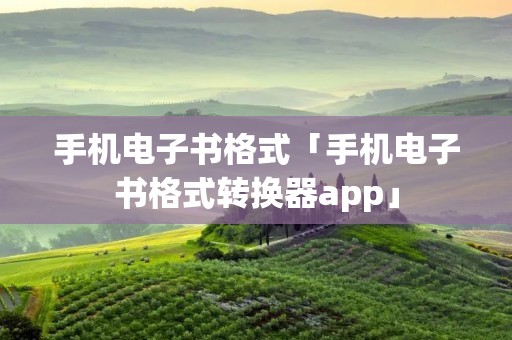 手机电子书格式「手机电子书格式转换器app」 手机电子书格式「手机电子书格式转换器app」