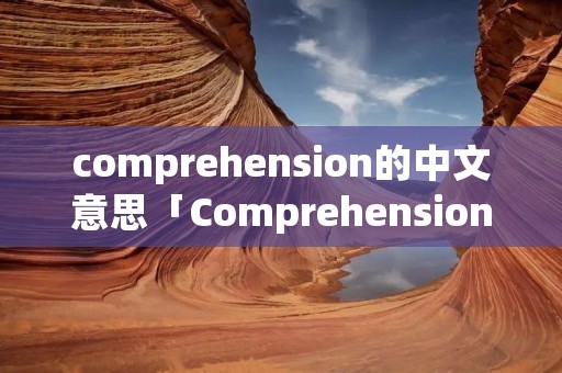 comprehension的中文意思「Comprehension什么意思」