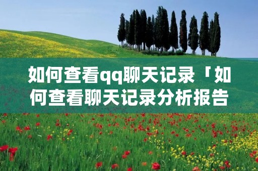 如何查看qq聊天记录「如何查看聊天记录分析报告」 如何查看qq聊天记录「如何查看聊天记录分析报告」