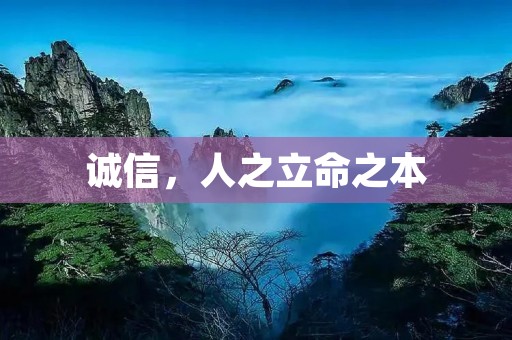 诚信,人之立命之本 诚信,人之立命之本