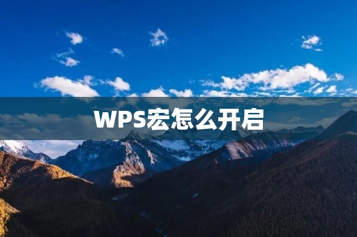 WPS宏怎么开启:轻松实现办公效率提升 WPS宏怎么开启:轻松实现办公效率提升