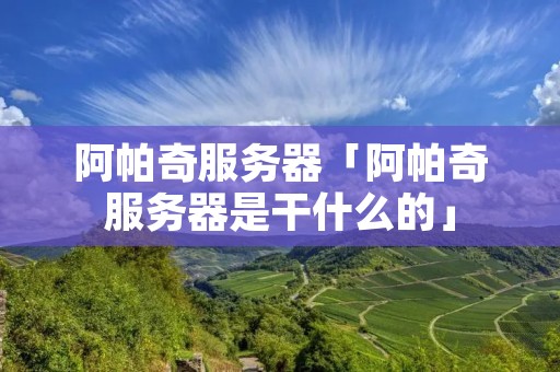 阿帕奇服务器「阿帕奇服务器是干什么的」