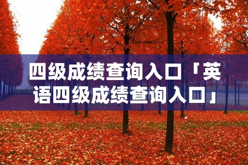 四级成绩查询入口「英语四级成绩查询入口」