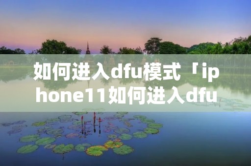 如何进入dfu模式「iphone11如何进入dfu模式」 如何进入dfu模式「iphone11如何进入dfu模式」