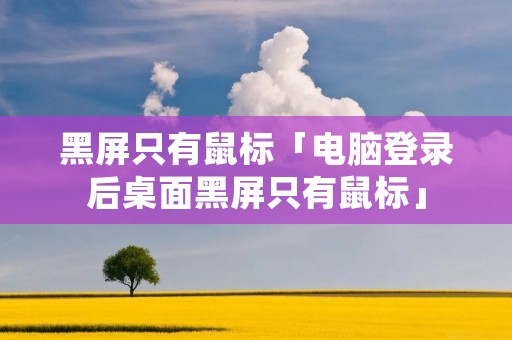 黑屏只有鼠标「电脑登录后桌面黑屏只有鼠标」 黑屏只有鼠标「电脑登录后桌面黑屏只有鼠标」