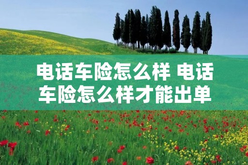 电话车险怎么样 电话车险怎么样才能出单