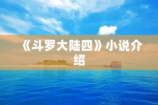 《斗罗大**》小说介绍