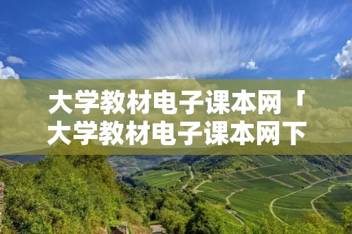 大学教材电子课本网「大学教材电子课本网下载」