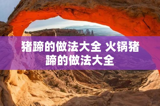 猪蹄的做法大全 火锅猪蹄的做法大全