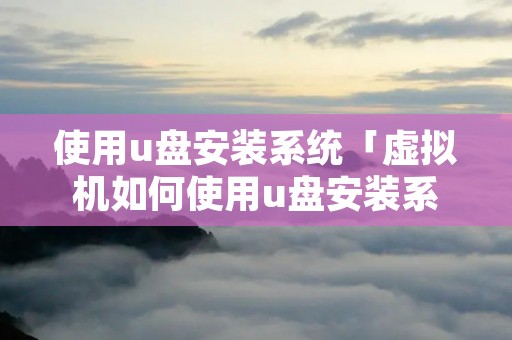 使用u盘安装系统「虚拟机如何使用u盘安装系统」 使用u盘安装系统「虚拟机如何使用u盘安装系统」