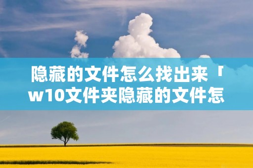 隐藏的文件怎么找出来「w10文件夹隐藏的文件怎么找出来」 隐藏的文件怎么找出来「w10文件夹隐藏的文件怎么找出来」