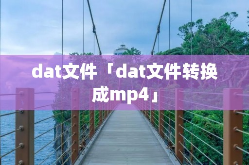dat文件「dat文件转换成mp4」