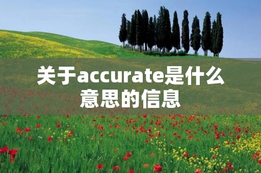 关于accurate是什么意思的信息 关于accurate是什么意思的信息