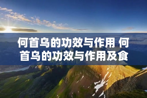何首乌的功效与作用 何首乌的功效与作用及食用方法和禁忌
