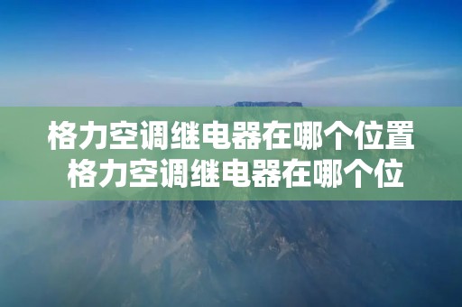 格力空调继电器在哪个位置 格力空调继电器在哪个位置图解