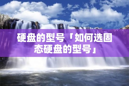 硬盘的型号「如何选固态硬盘的型号」
