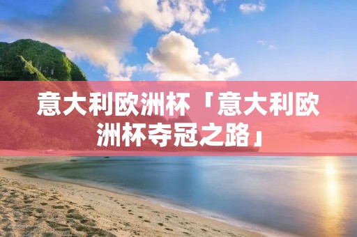 意大利欧洲杯「意大利欧洲杯夺冠之路」