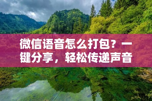 微信语音怎么打包?一键分享,轻松传递声音信息