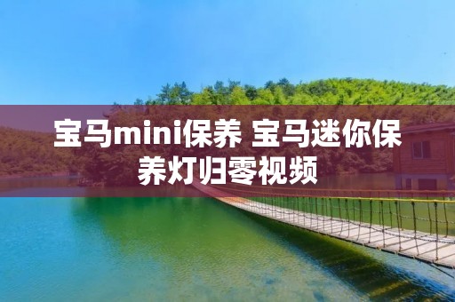 宝马mini保养 宝马迷你保养灯归零视频 宝马mini保养 宝马迷你保养灯归零视频