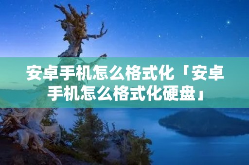 安卓手机怎么格式化「安卓手机怎么格式化硬盘」