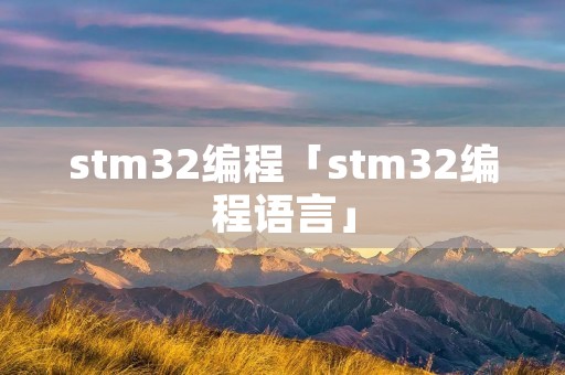 stm32编程「stm32编程语言」