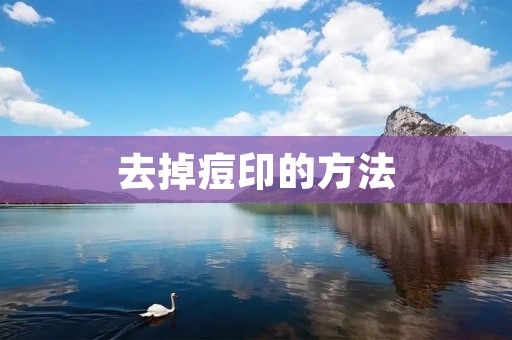去掉痘印的方法 去掉痘印的方法
