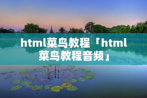 html菜鸟教程「html菜鸟教程音频」