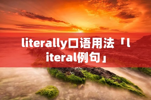 literally口语用法「literal例句」