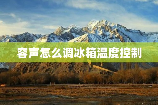 容声怎么调冰箱温度控制