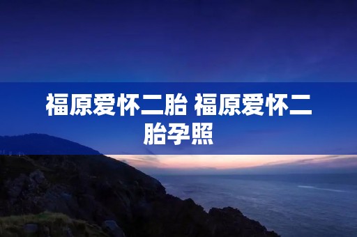 福原爱怀二胎 福原爱怀二胎孕照
