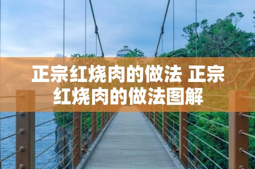 正宗红烧肉的做法 正宗红烧肉的做法图解