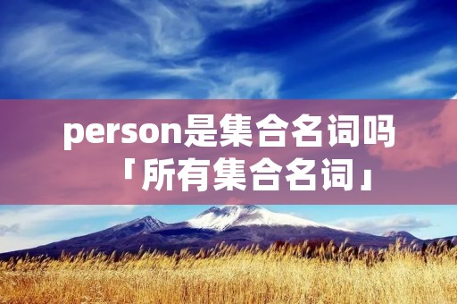 person是集合名词吗「所有集合名词」