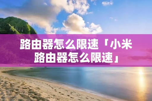 路由器怎么限速「小米路由器怎么限速」